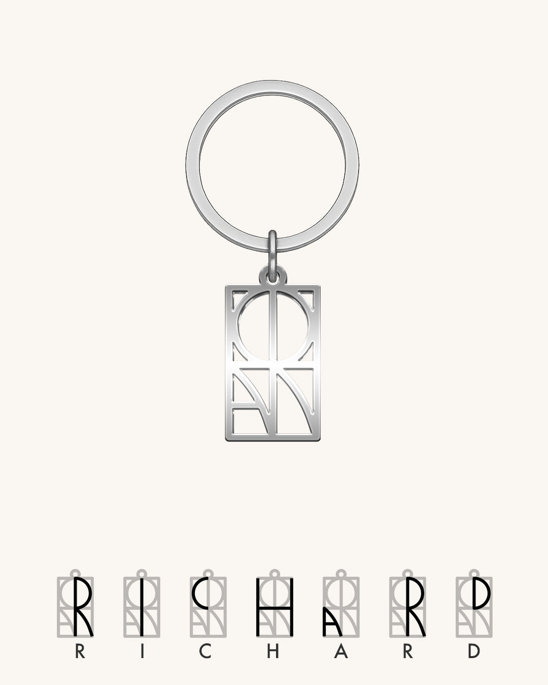 Name Monogram Keychain
