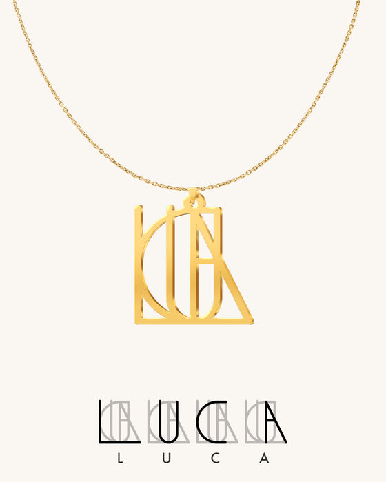 Frameless Monogram Name Necklace