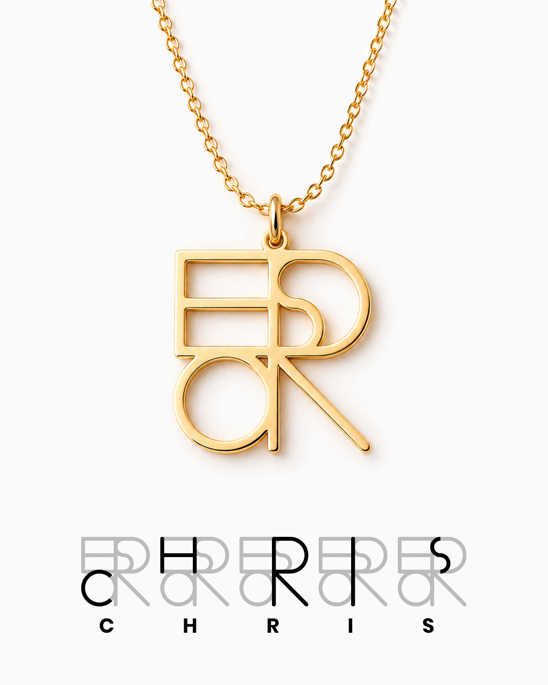 Frameless Monogram Name Necklace