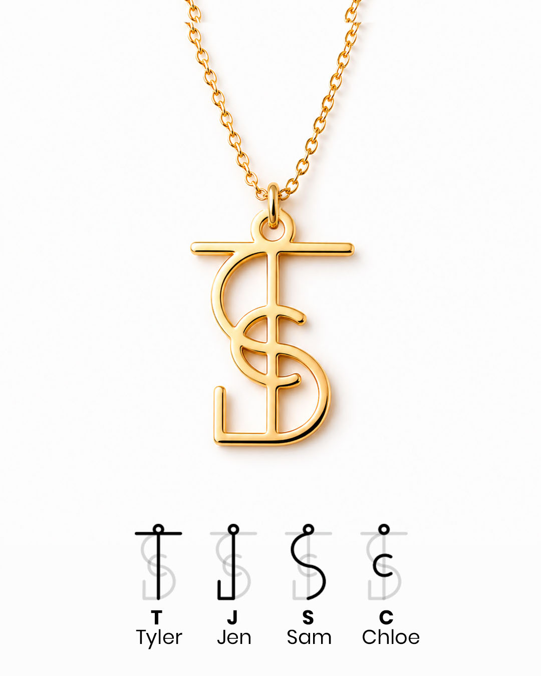 Family Initials Bespoke Necklace