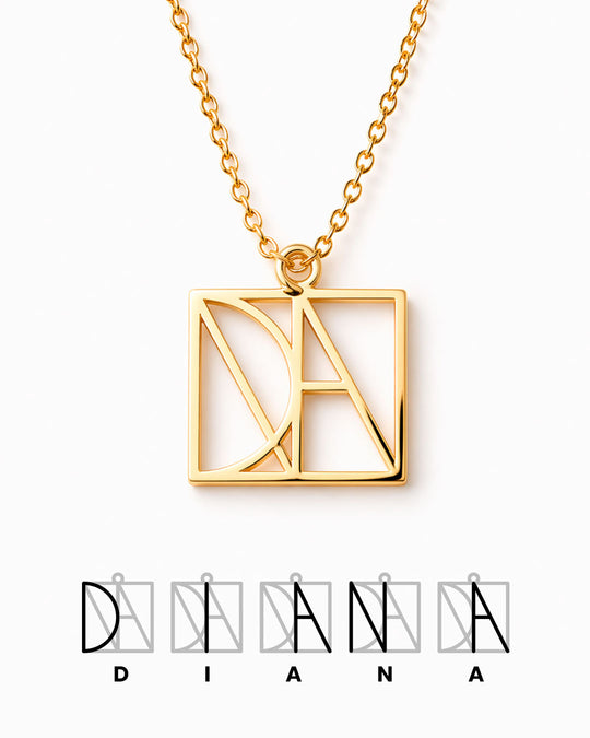 Square Monogram Necklace