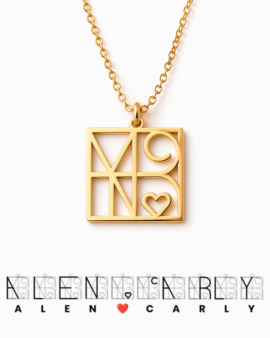 Unity Couple Monogram Necklace