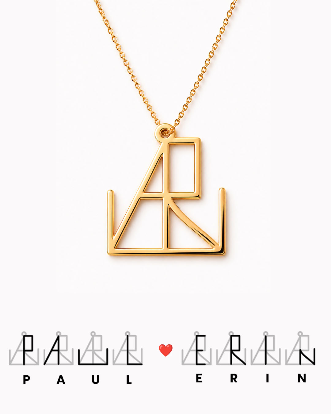 Unity Couple Monogram Necklace
