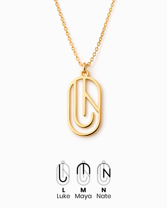 Slim Oval Monogram Necklace