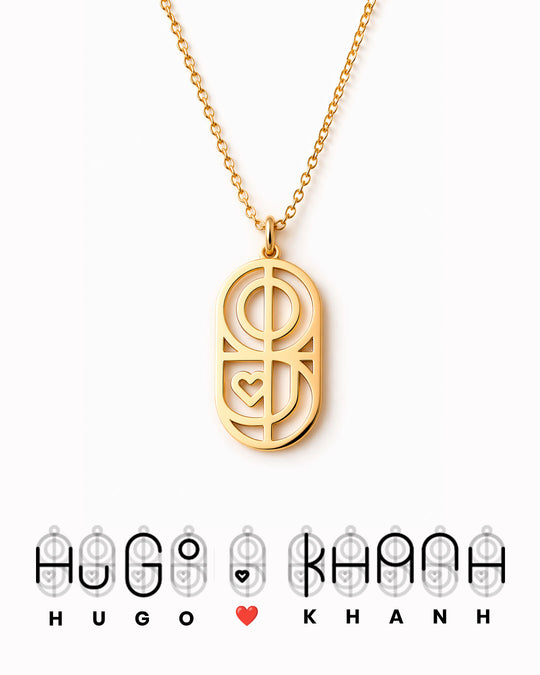 Slim Oval Monogram Necklace