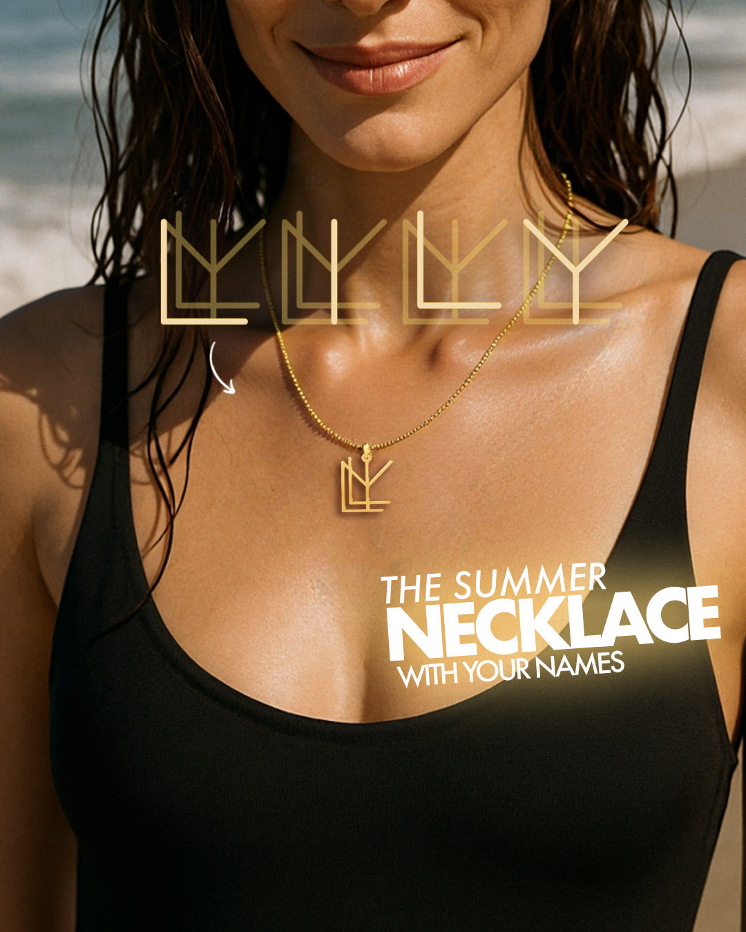 Summer Name Monogram Necklace