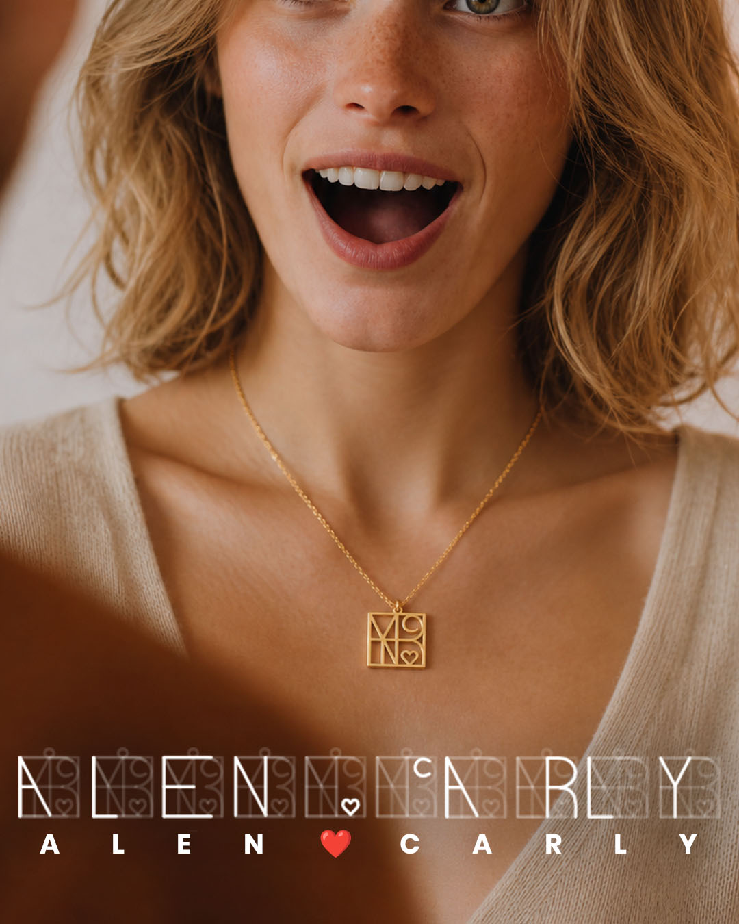 Square Monogram Necklace