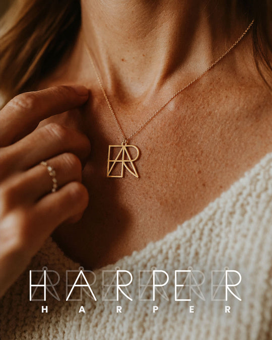 Frameless Monogram Name Necklace