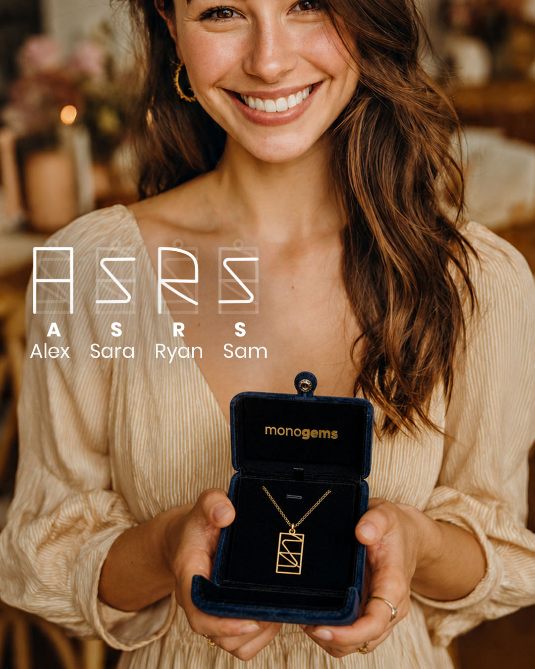 Vertical Monogram Necklace