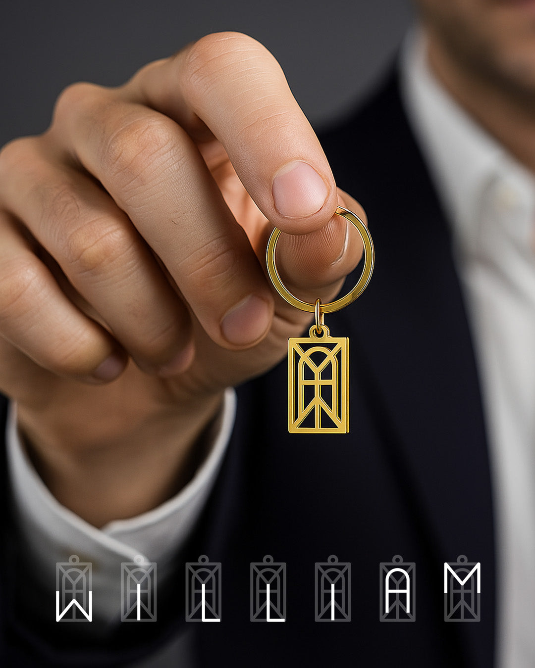 Name Monogram Keychain