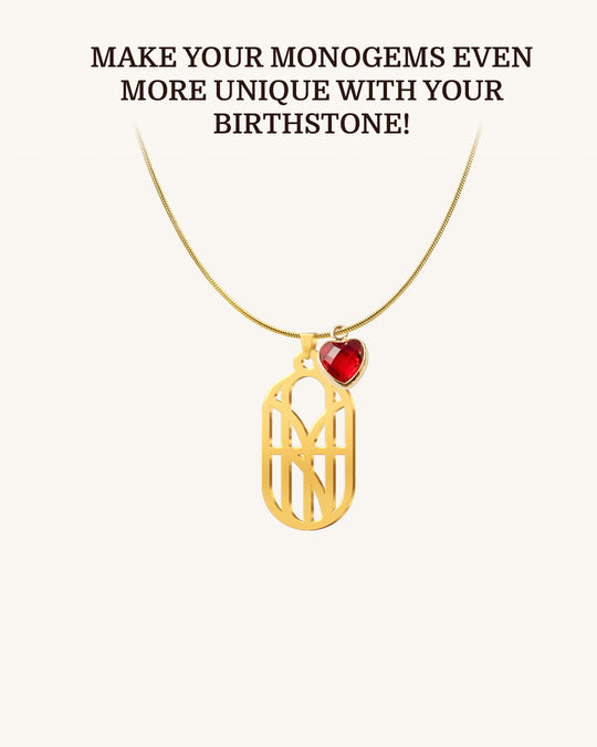 Slim Oval Monogram Necklace