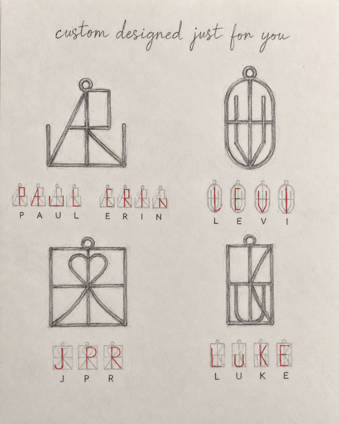Vertical Monogram Necklace