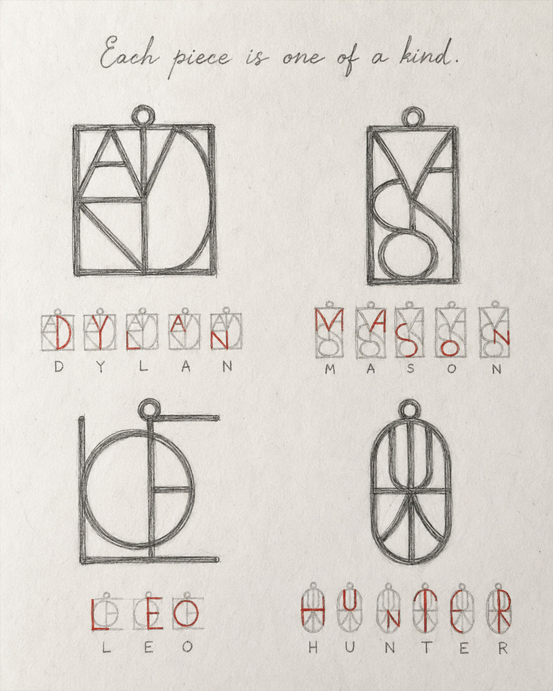 Name Monogram Necklace