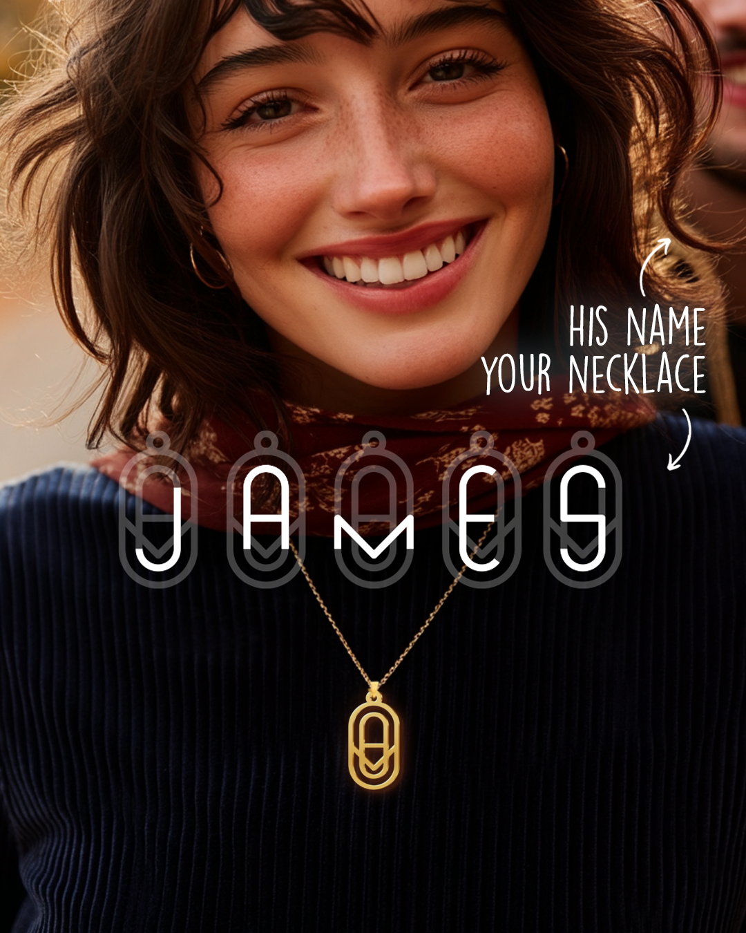 Slim Oval Monogram Necklace