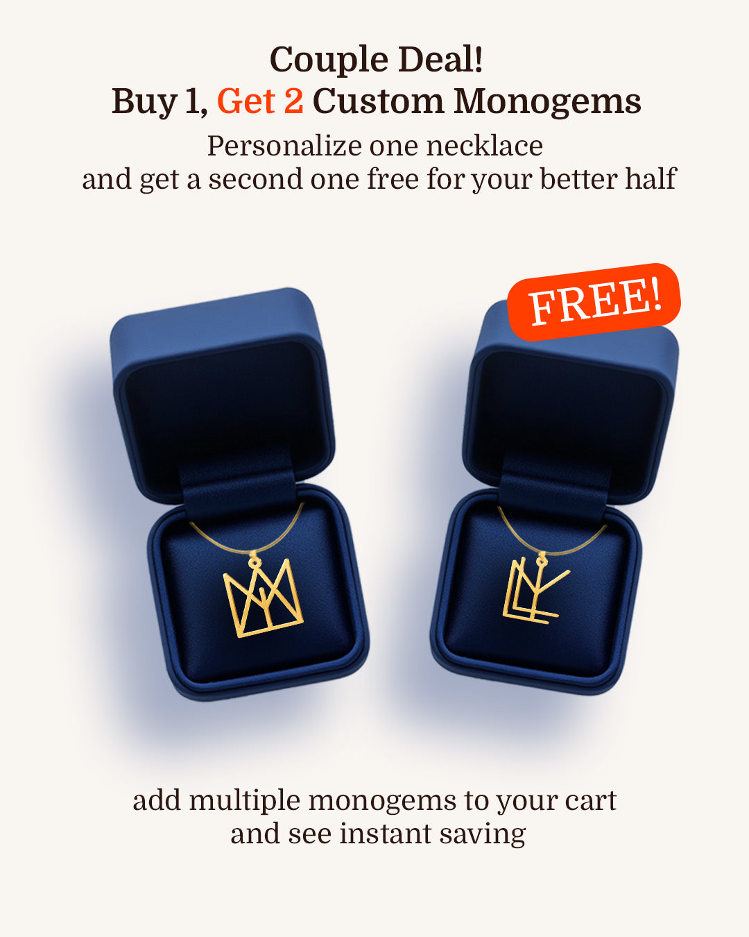 Frameless Monogram Name Necklace