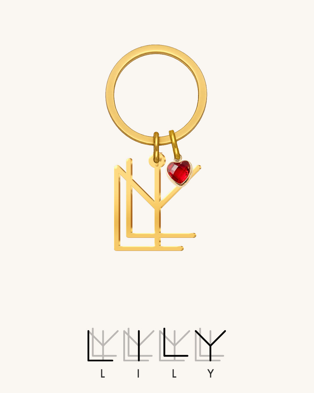 Name Monogram Keychain
