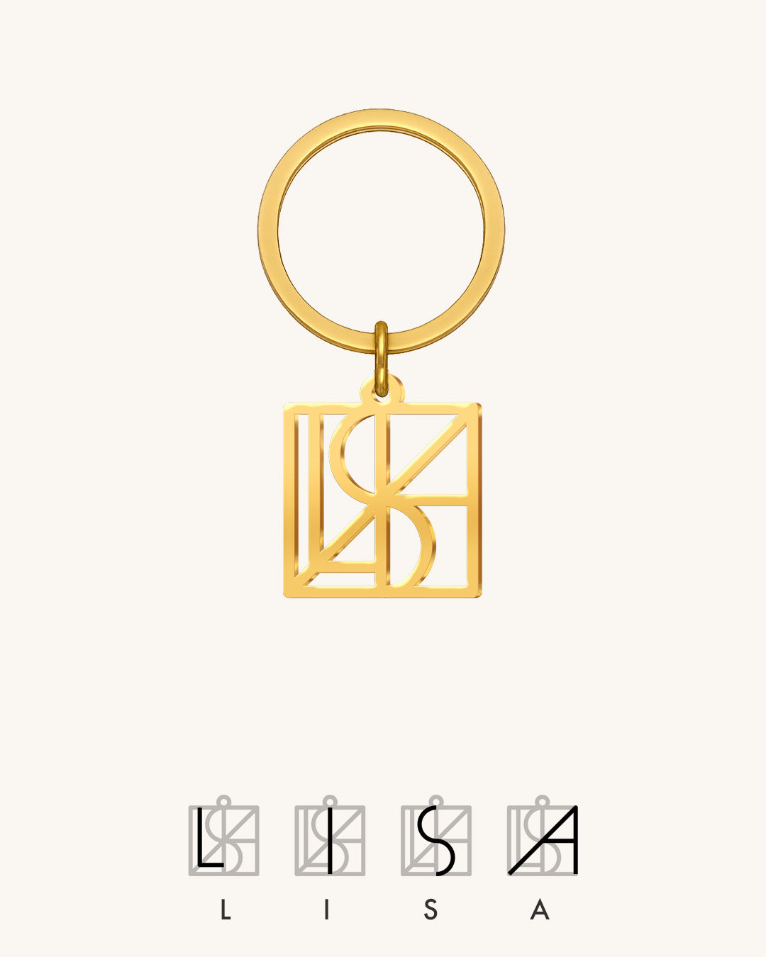 Name Monogram Keychain