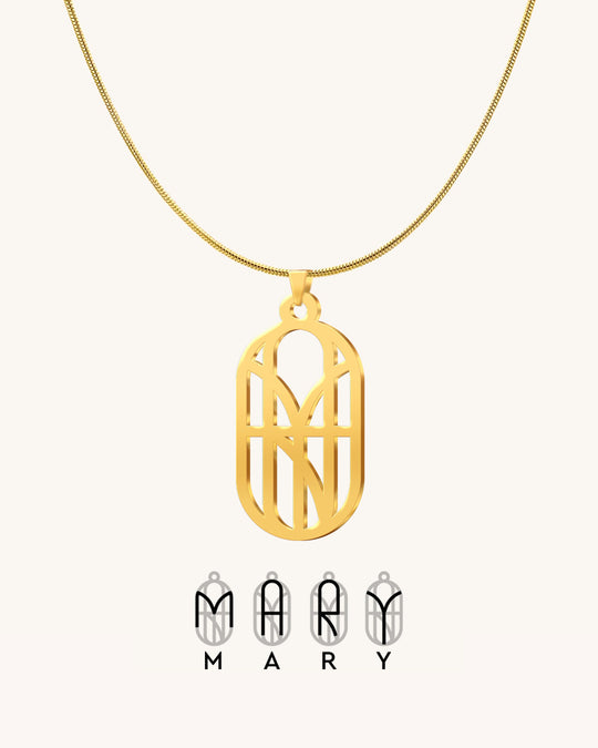 Slim Oval Monogram Necklace