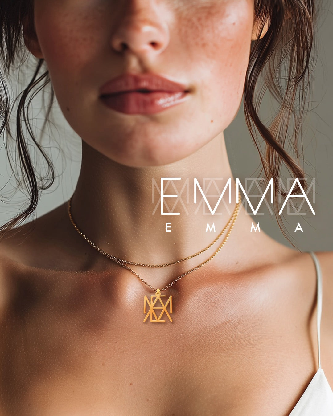 Frameless Monogram Name Necklace
