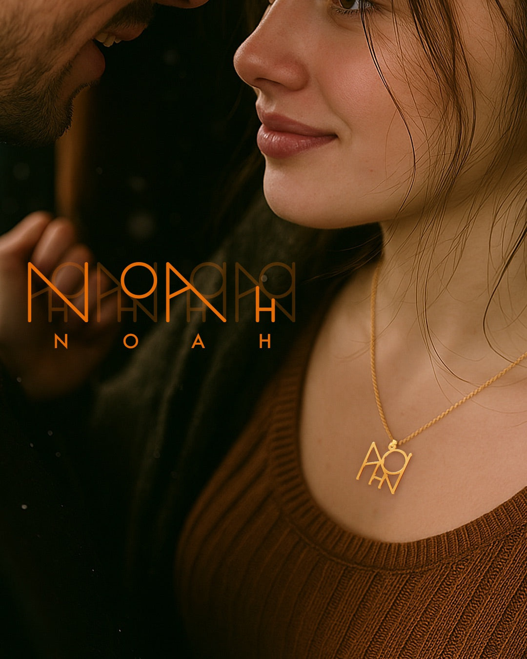Frameless Monogram Name Necklace
