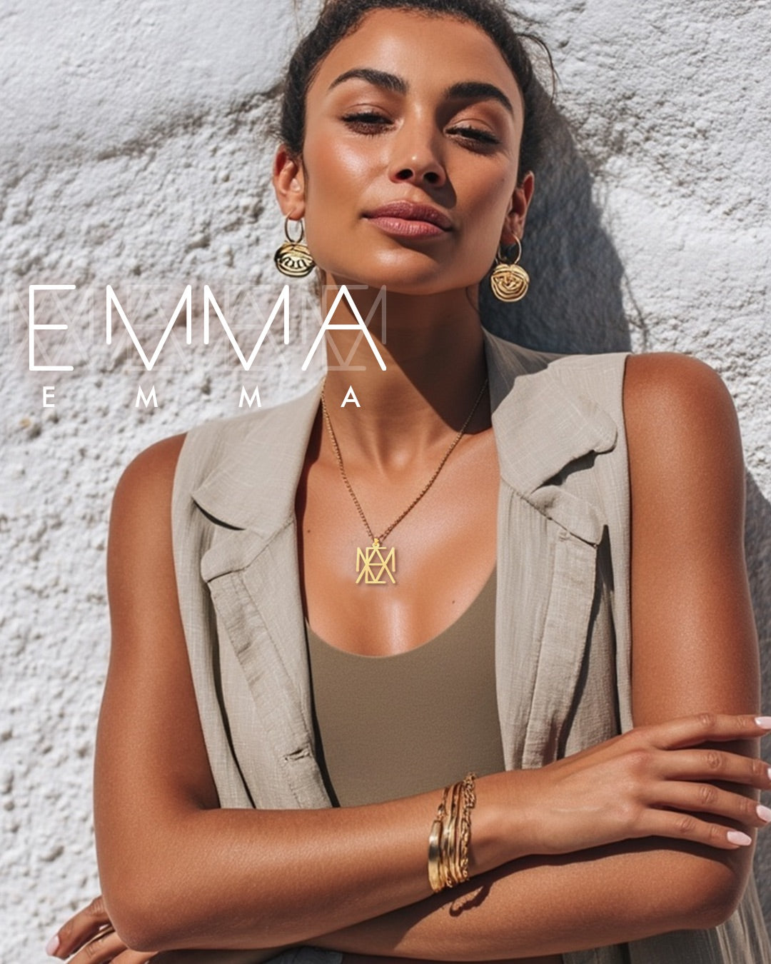 Frameless Monogram Name Necklace