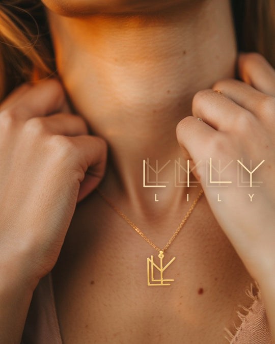 Frameless Monogram Name Necklace