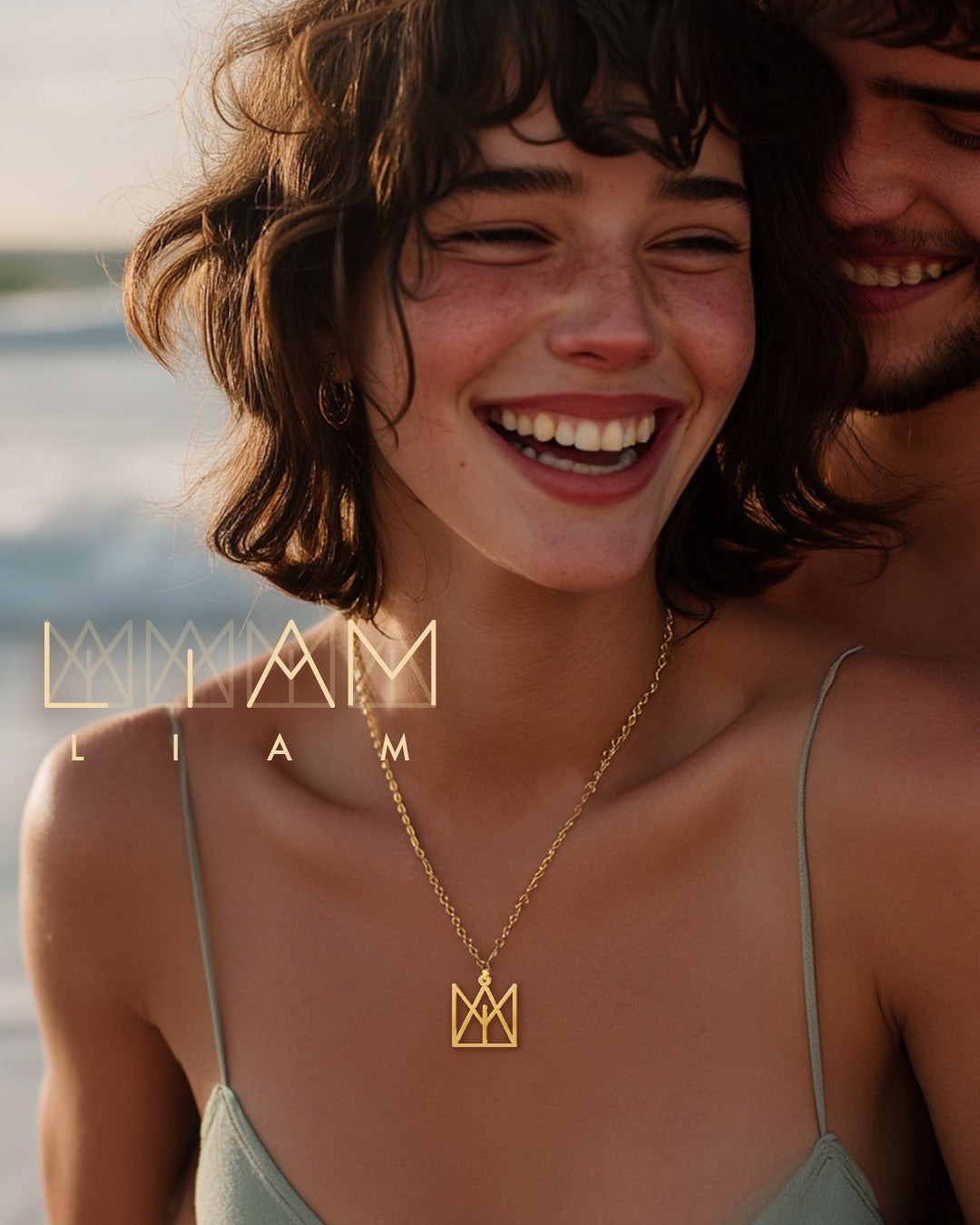 Frameless Monogram Name Necklace