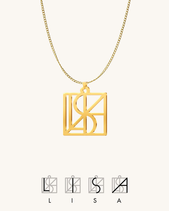 Square Monogram Necklace