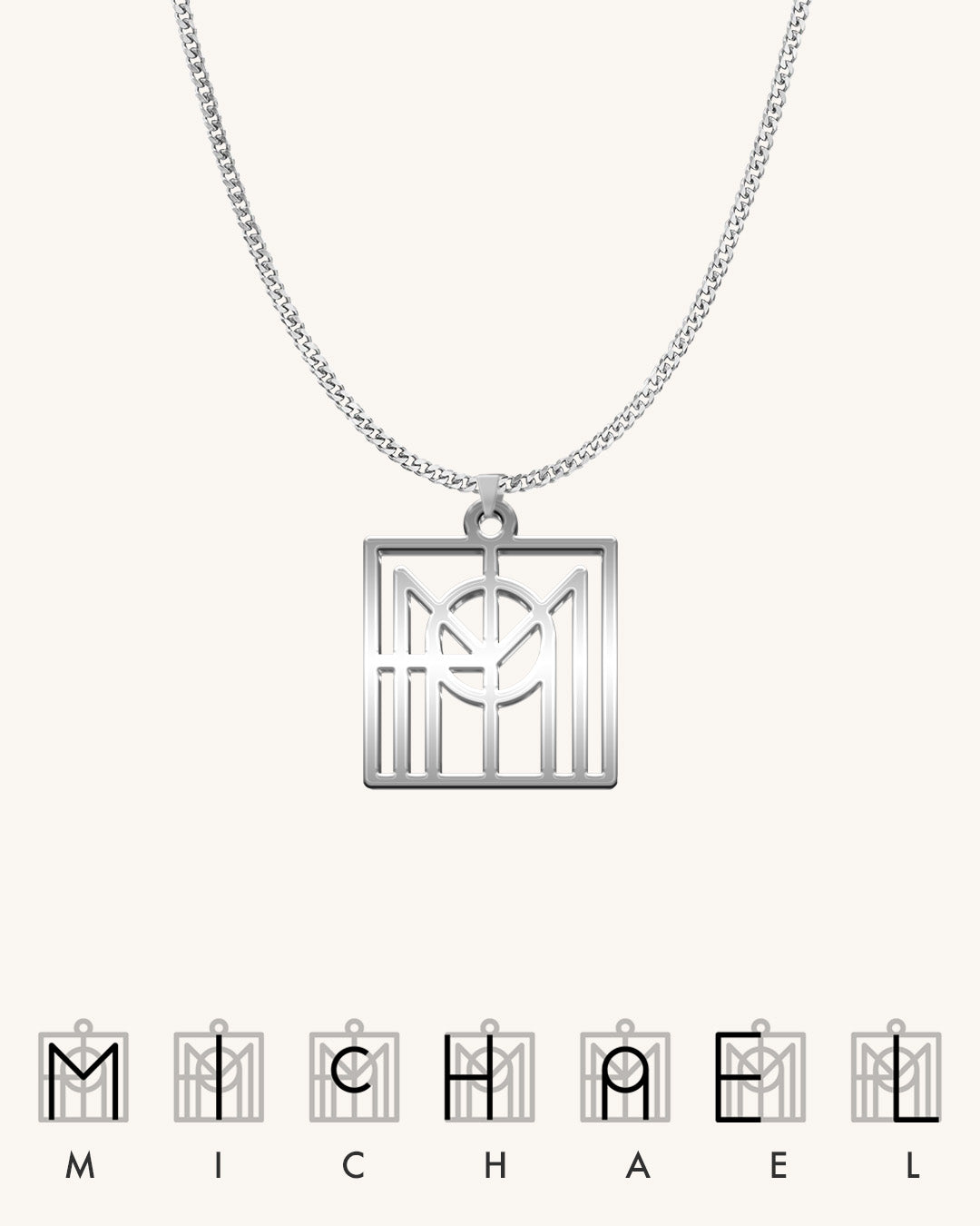 Square Monogram Necklace