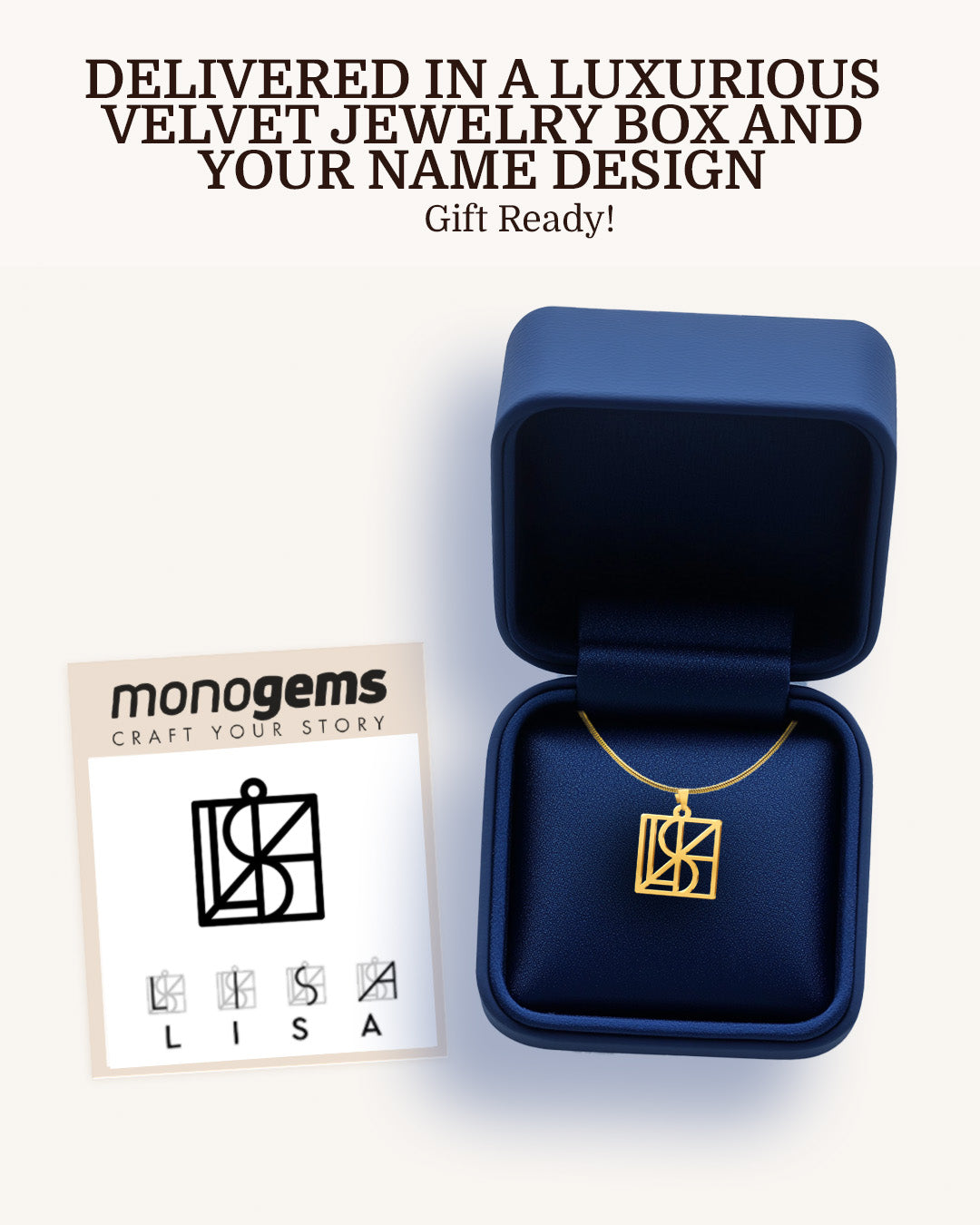 Square Monogram Necklace