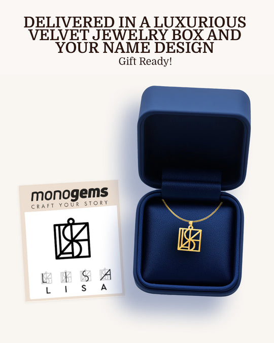 Square Monogram Necklace